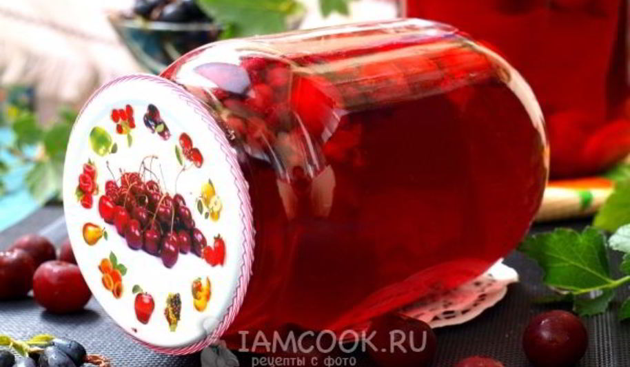 Рецепт компота из вишни и смородины