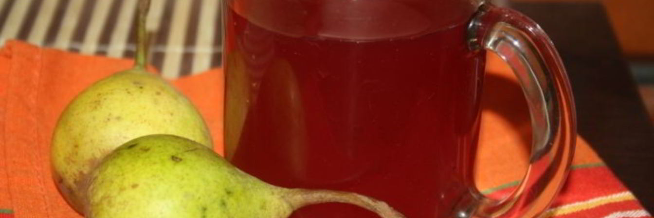 Яблочно-грушевый компот с ежевикой