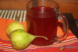 Яблочно-грушевый компот с ежевикой