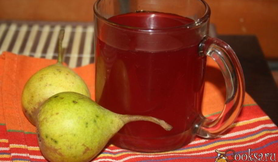 Рецепт яблочно-грушевого компот с ежевикой