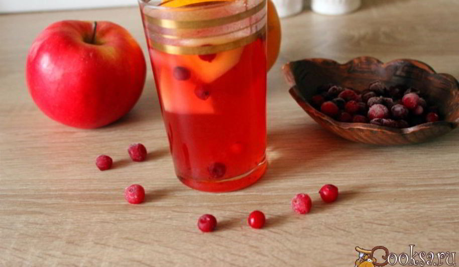 Рецепт яблочно-клюквенного компот