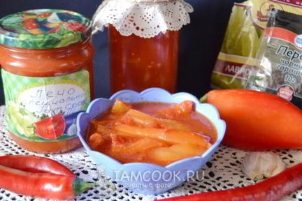 Лечо из болгарского перца с томатной пастой