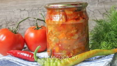 лечо из кабачков с помидорами на зиму
