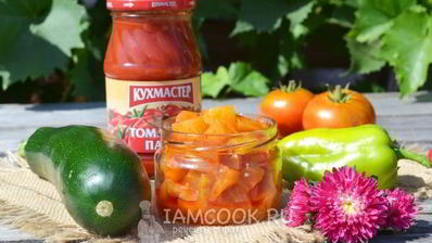 лечо из кабачков с томатной пастой