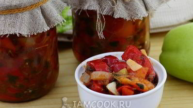 лечо из перца, помидоров и лука