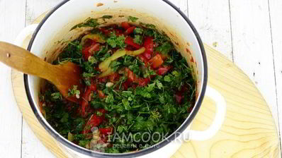 лечо из перца, помидоров и лука