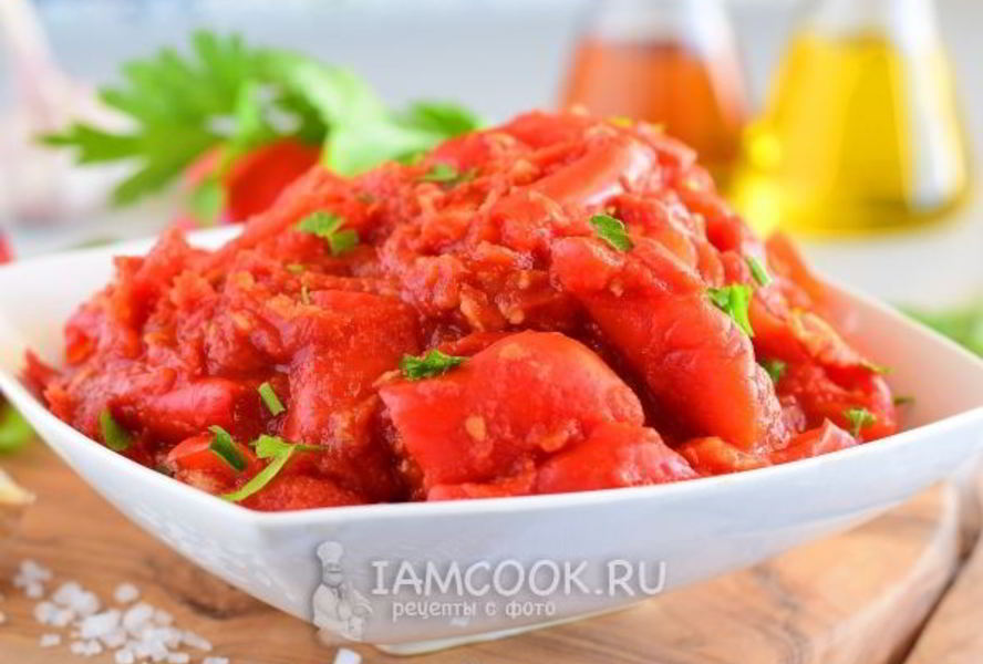 Лечо из помидоров и перца с чесноком