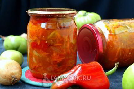 Лечо из зеленых помидоров