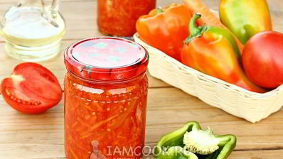 лечо с помидорами, перцем и морковью