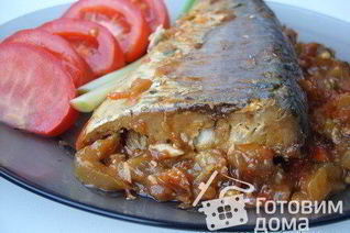 Рыба запеченая с овощами Лечо