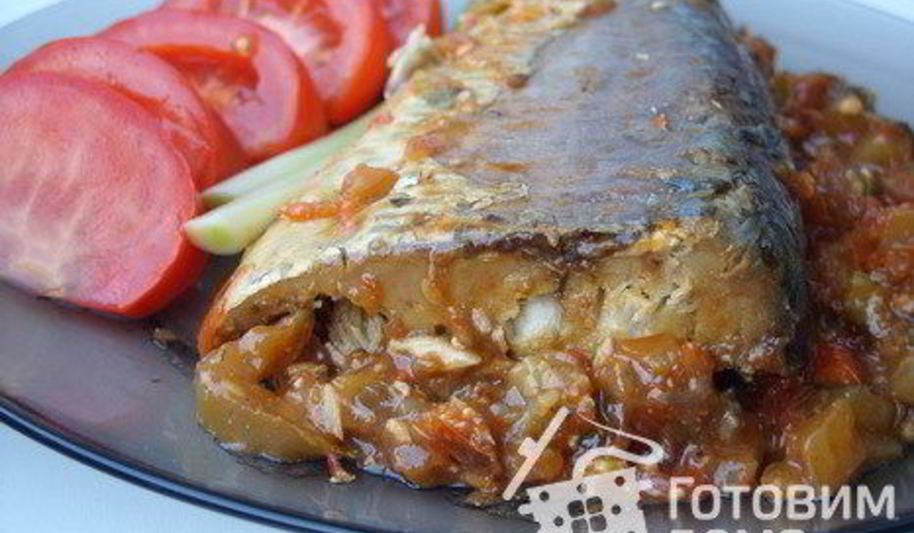 Рецепт рыбы запеченой с овощами лечо