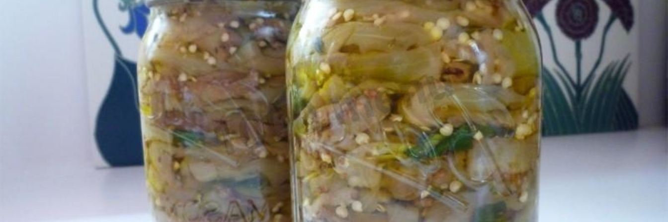 Баклажаны маринованные с чесноком и зеленью