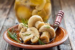 Быстрые маринованные шампиньоны горячим способом