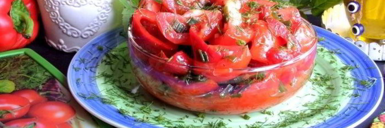 Быстрые маринованные томаты и перцы