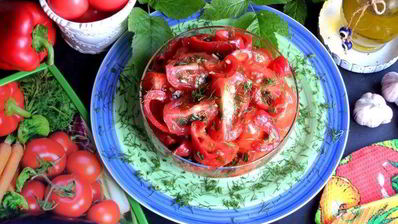 быстрые маринованные томаты и перцы