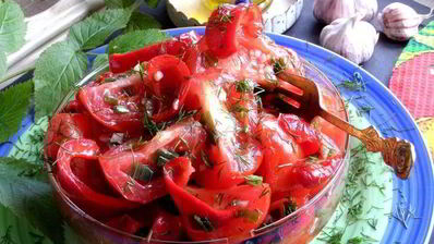 быстрые маринованные томаты и перцы