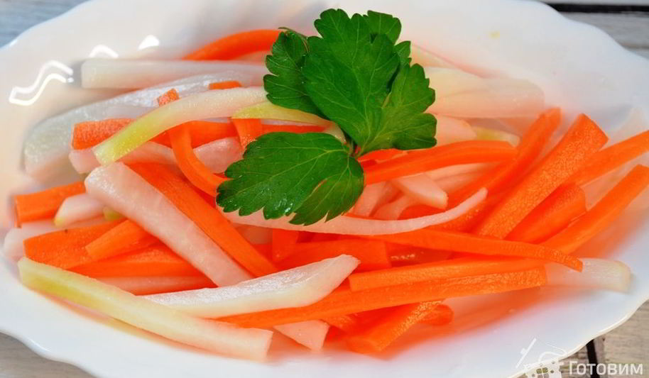 Рецепт дайкона и морковь маринованные