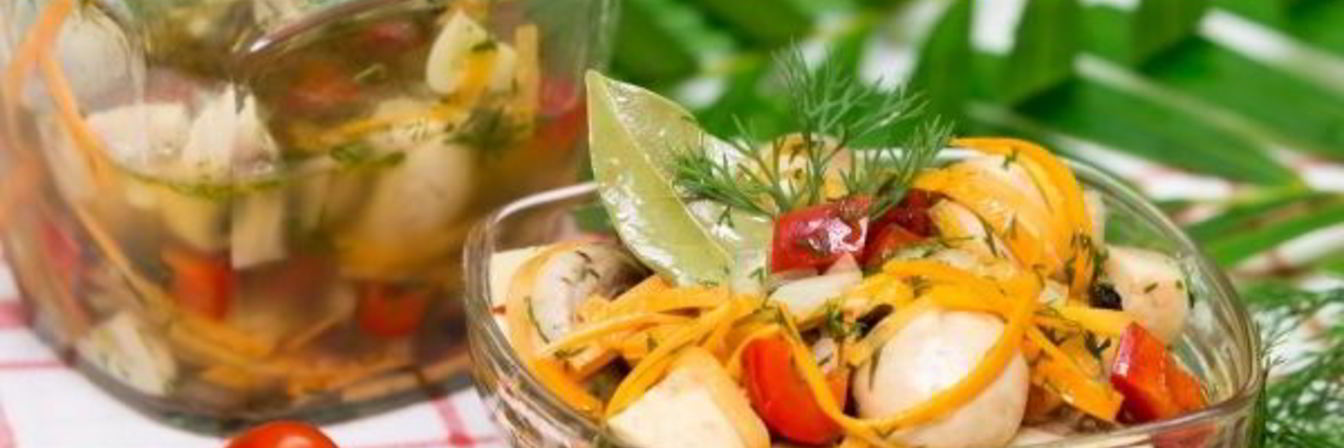 Грибы, маринованные с овощами