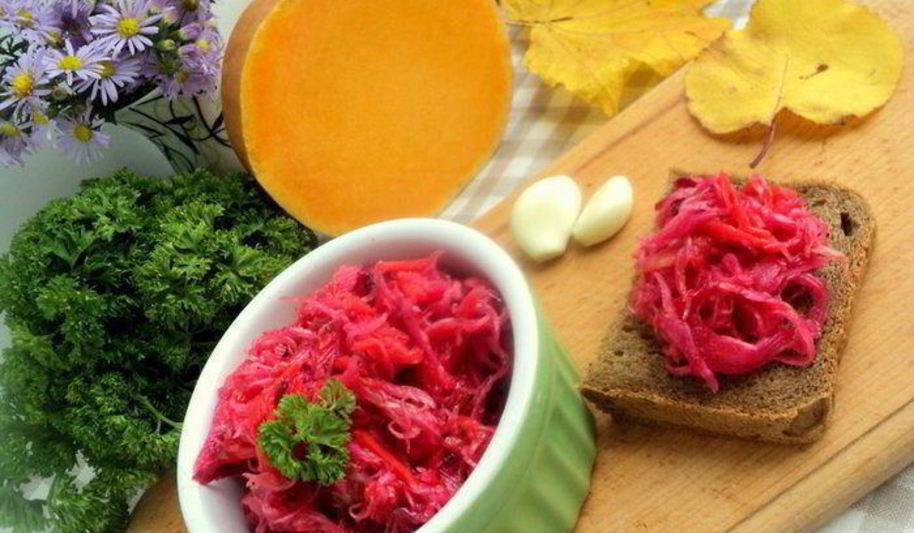 Рецепт капусты, маринованной с тыквой и свеклой