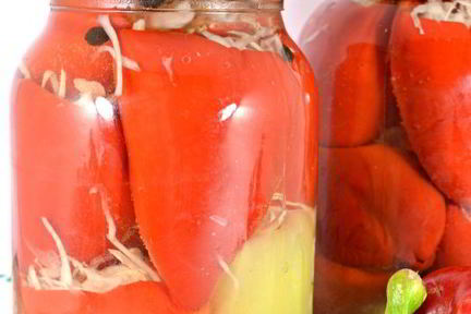 Маринованный перец фаршированный капустой на зиму