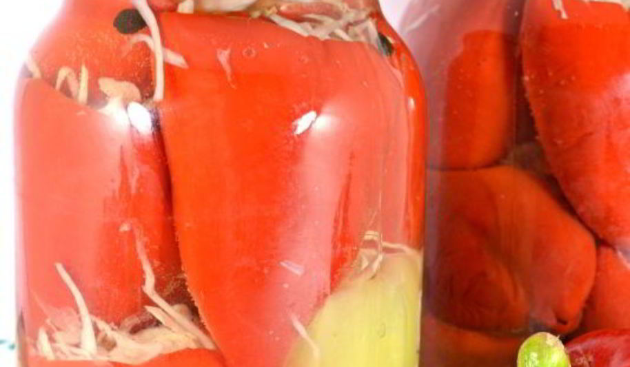 Рецепт маринованного перца фаршированного капустой на зиму