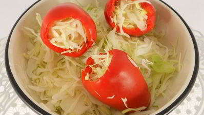 маринованный перец фаршированный капустой на зиму