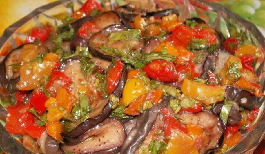 Рецепт маринованных баклажанов с овощами на закуску