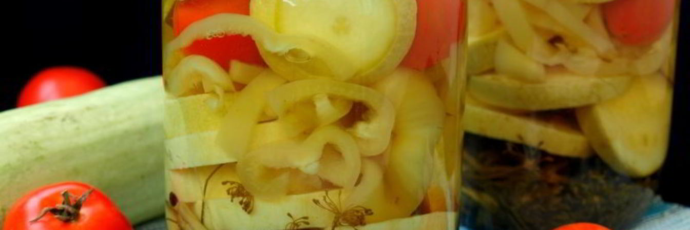 Маринованные кабачки с болгарским перцем