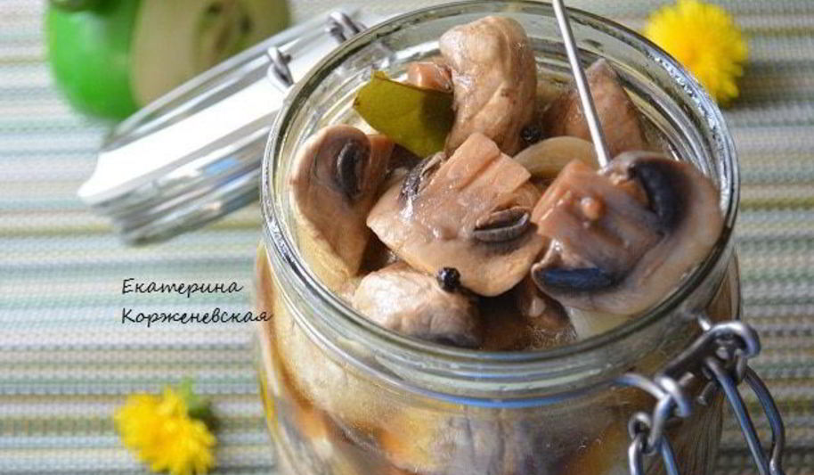 Рецепт маринованных шампиньонов 4-х минутки