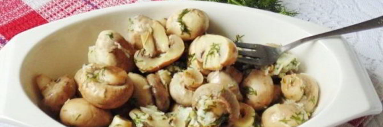 Маринованные шампиньоны с укропом и чесноком