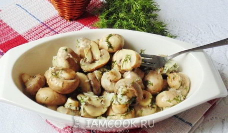 Рецепт маринованных шампиньонов с укропом и чесноком