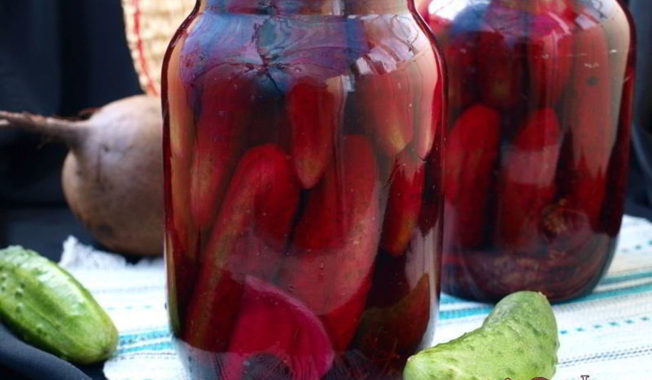 Рецепт огурцов маринованных со свеклой