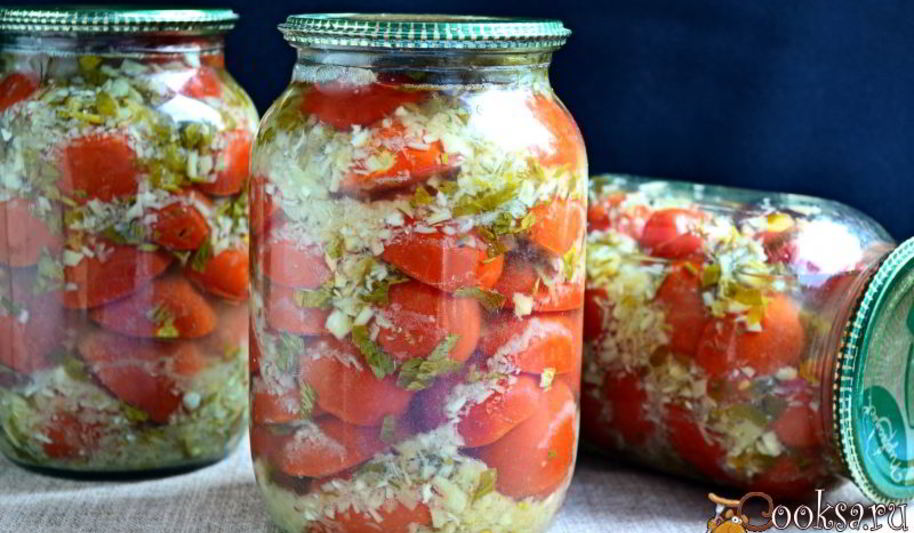 Рецепт помидоров маринованных с хреном на зиму