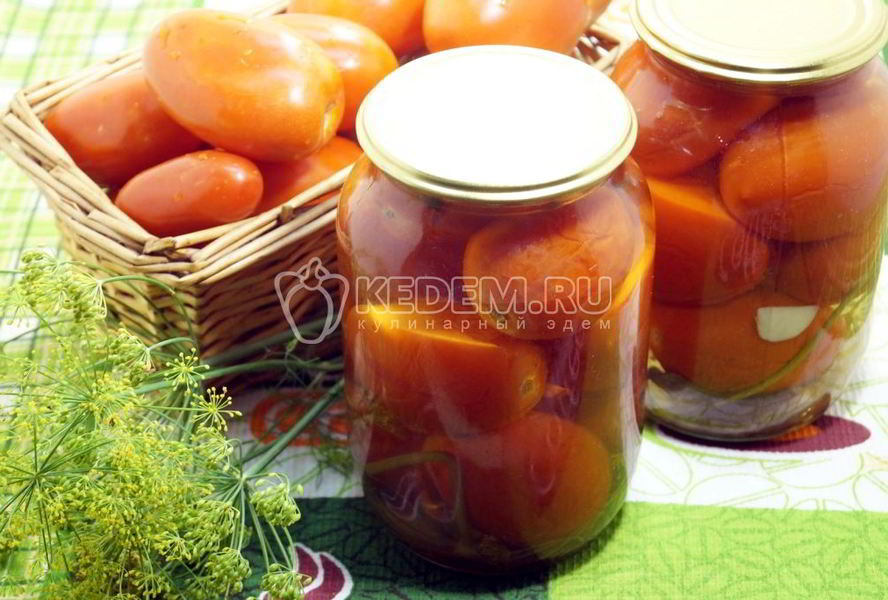 Помидоры маринованные в литровых банках