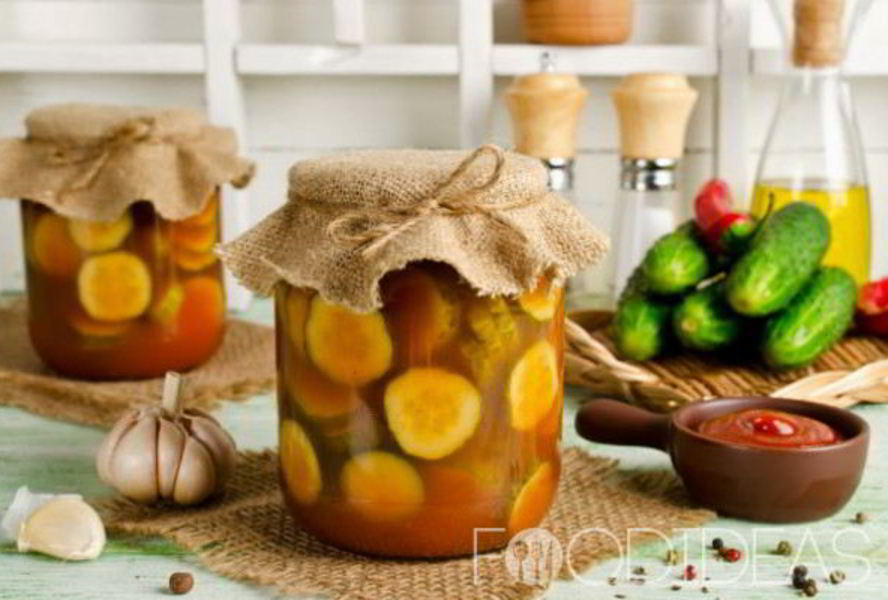 Огурцы в томатной заливке с томатной пастой на зиму