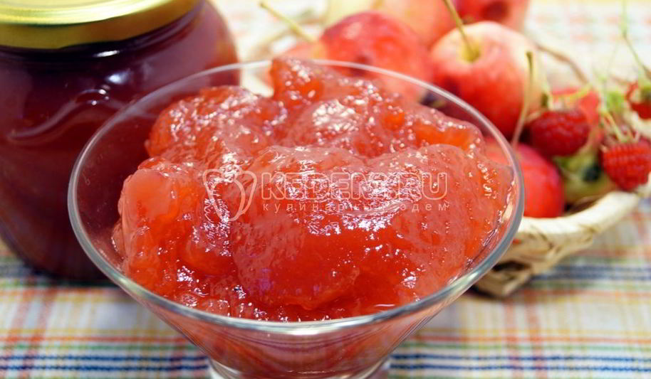 Рецепт яблочного повидла с малиной
