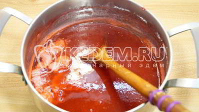 яблочное повидло с малиной