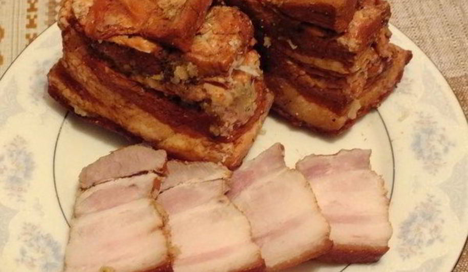 Рецепт домашнего сала с чесноком в луковой шелухе