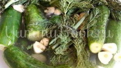 малосольные огурцы на минеральной воде