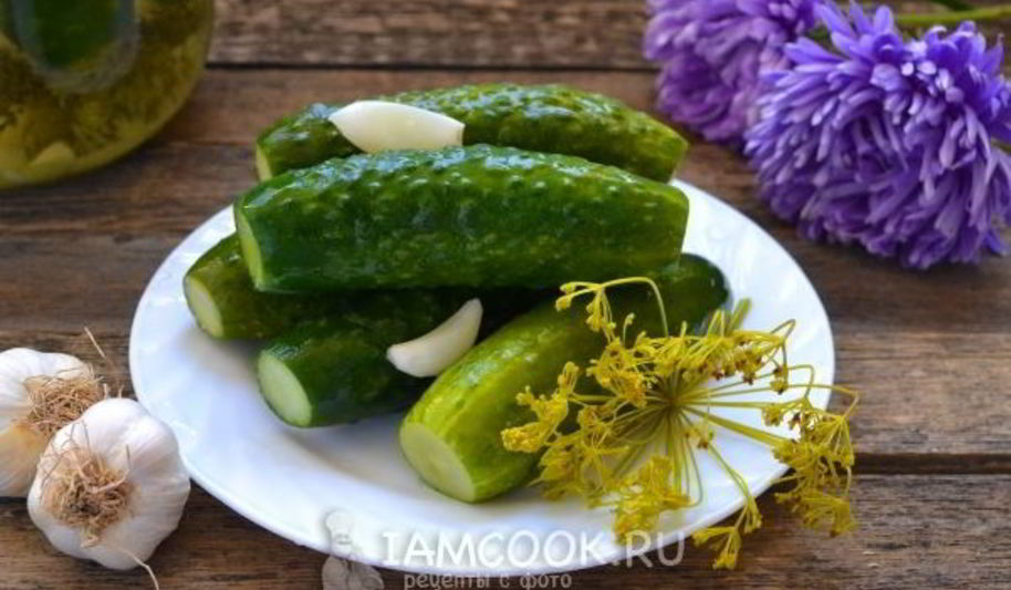 Рецепт малосольных огурцов с чесноком и укропом