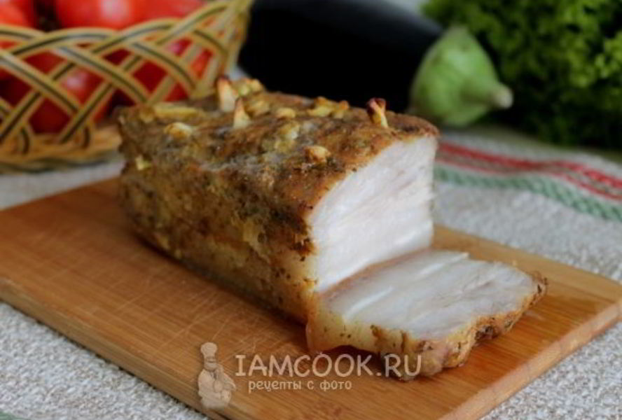 Сало с горчицей