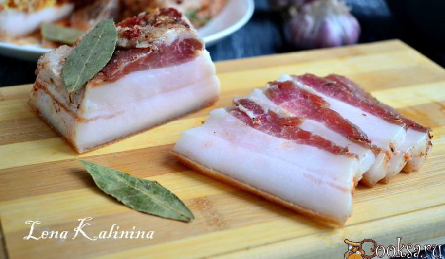 Рецепт сала соленого с чесноком и специями в пакете