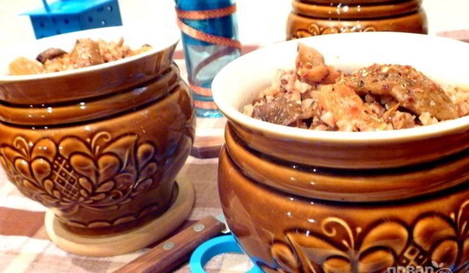 Рецепт сушеных грибов в горшочках