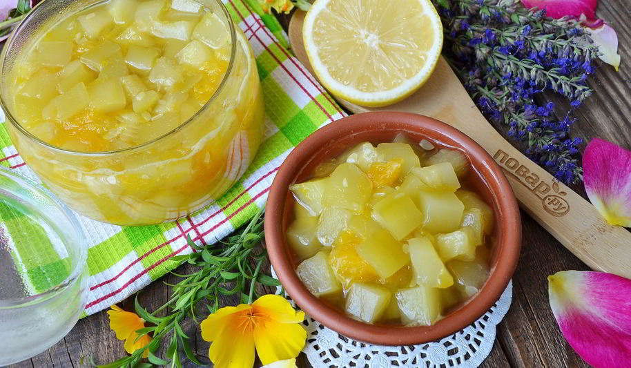 Рецепт варенья из кабачков с апельсином и лимоном