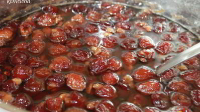 варенье из красно-желтой черешни с орехами