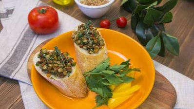 брускетта с чечевицей