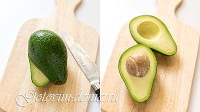 брускетта с гуакамоле и креветками