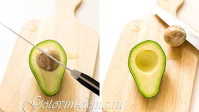 брускетта с гуакамоле и креветками