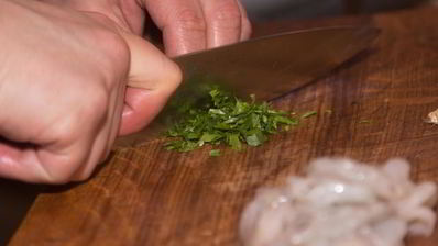 брускетта с креветками