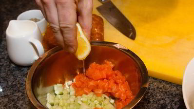 брускетта с лососем и сливочным сыром